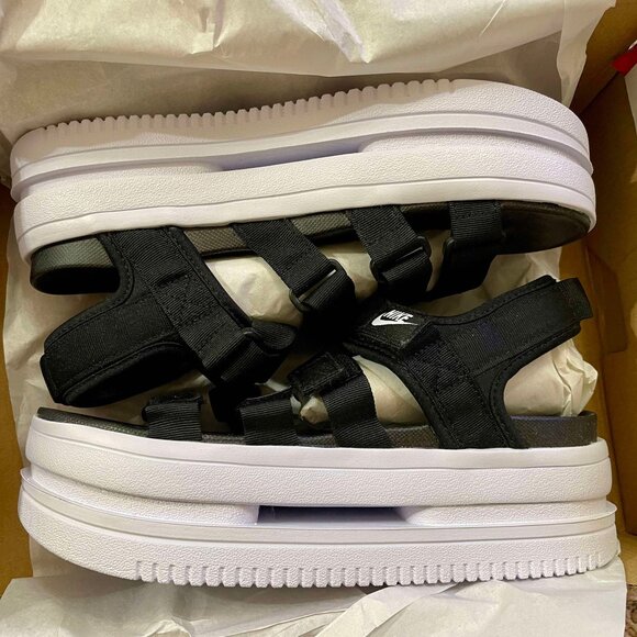 Nike Women’s Icon Classic Sandals Shoes Black White DH0224-001, Size 9 (New) - Picture 6 of 14